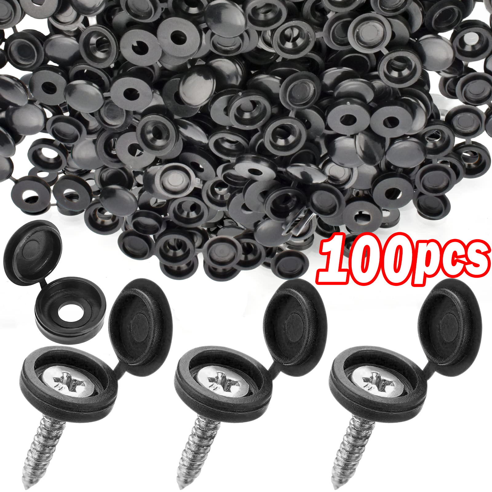 Furniture Hardware Hinges - 5/100 adet menteşeli plastik vidalı kapaklı