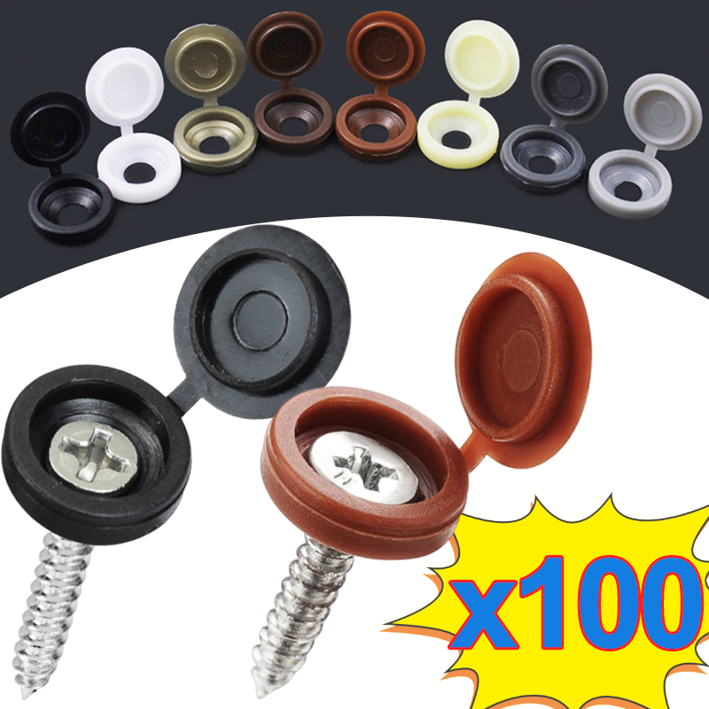 Furniture Hardware Hinges - 10/500 adet vida dekoratif kapak plastik