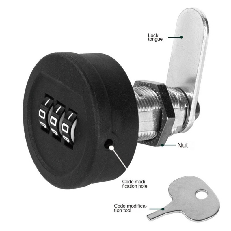 Furniture Hardware Locks - Çekmece Şifreli Kilit 20/30mm Diş Uzunluğu